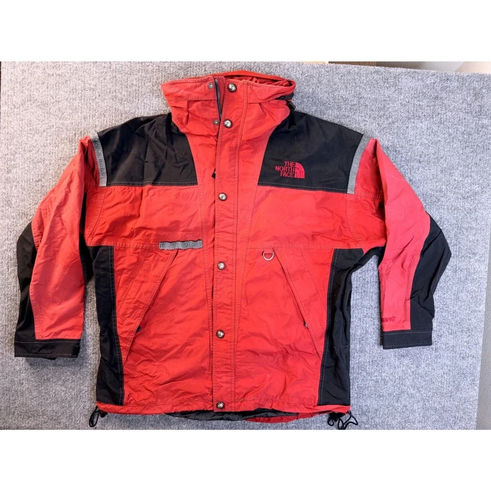 Vintage The North Face Rage Gore-Tex Jacket Red Black 90s Mountain Parka Large